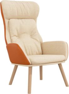 VidaXL Relaxstoel Stof En Pvc Crèmekleurig