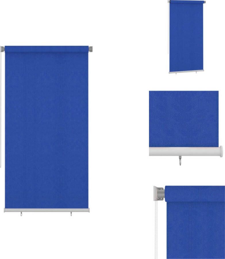 VidaXL Rolgordijn Buiten 120 x 230 cm Blauw HDPE UV-blokkerend Jaloezie