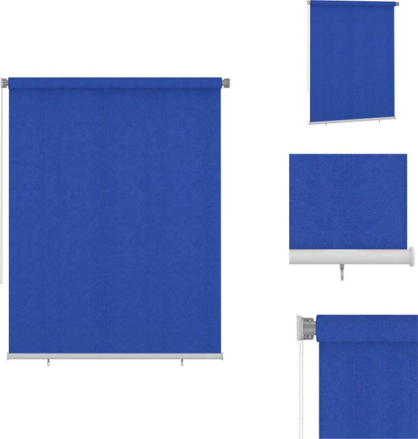VidaXL Rolgordijn Buiten 180 x 230 cm Blauw HDPE UV-bescherming Jaloezie