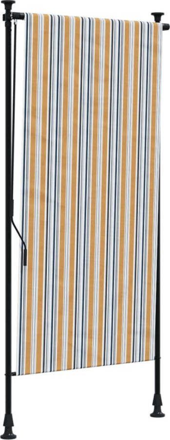 VidaXL Rolgordijn voor buiten 100x270 cm stof en staal geel en wit