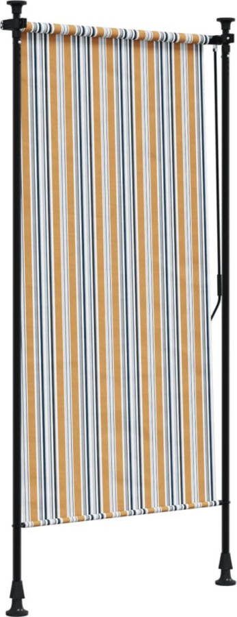 VidaXL Rolgordijn voor buiten 120x270 cm stof en staal geel en wit