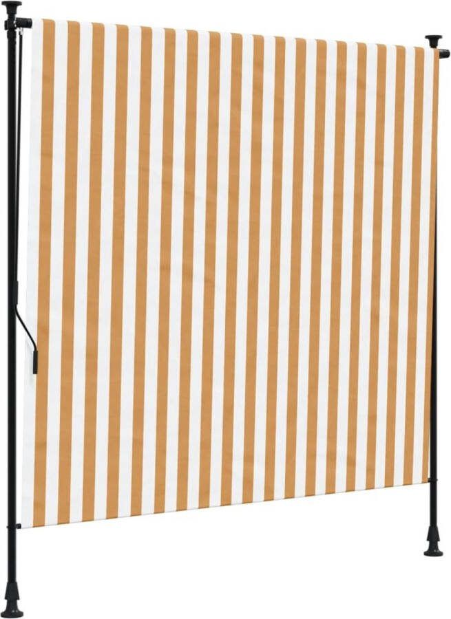 VidaXL Rolgordijn voor buiten 200x270 cm stof en staal oranje en wit
