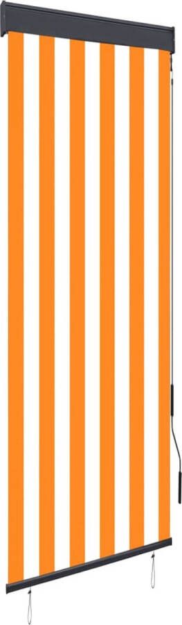 VidaXL -Rolgordijn-voor-buiten-60x250-cm-wit-en-oranje