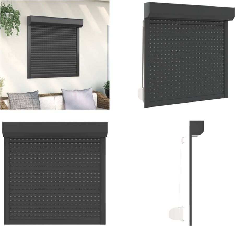 VidaXL Rolluik 100x100 cm aluminium antracietkleurig Rolluik Rolluiken Jaloezieën