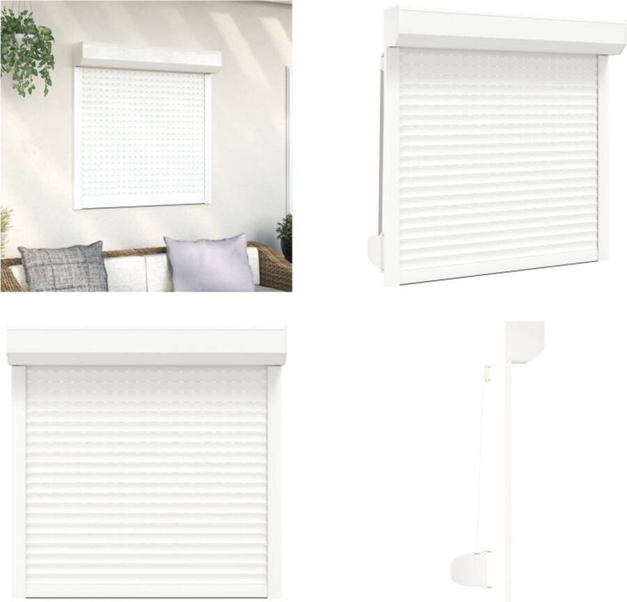 VidaXL Rolluik 100x100 cm aluminium wit Rolluik Rolluiken Jaloezieën