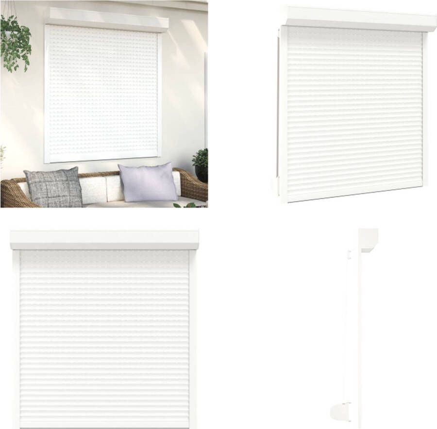 VidaXL Rolluik 130x140 cm aluminium wit Rolluik Rolluiken Jaloezieën