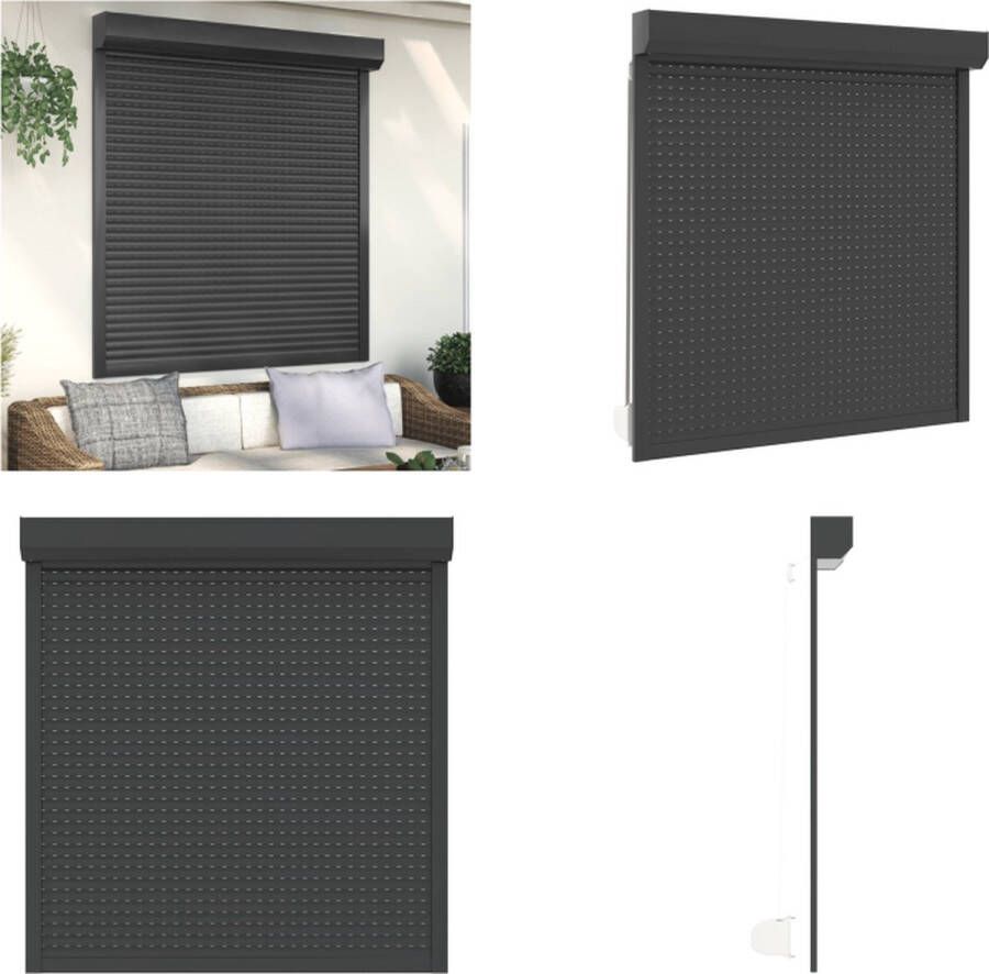 VidaXL Rolluik 140x150 cm aluminium antracietkleurig Rolluik Rolluiken Jaloezieën