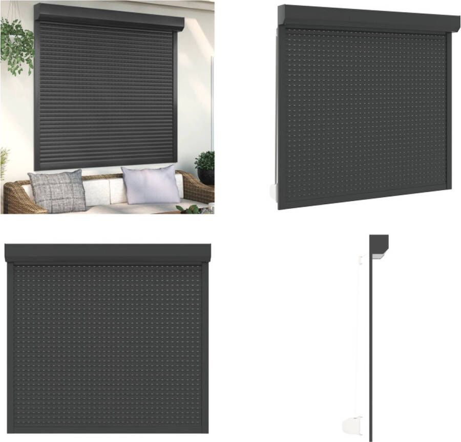 VidaXL Rolluik 160x150 cm aluminium antracietkleurig Rolluik Rolluiken Jaloezieën