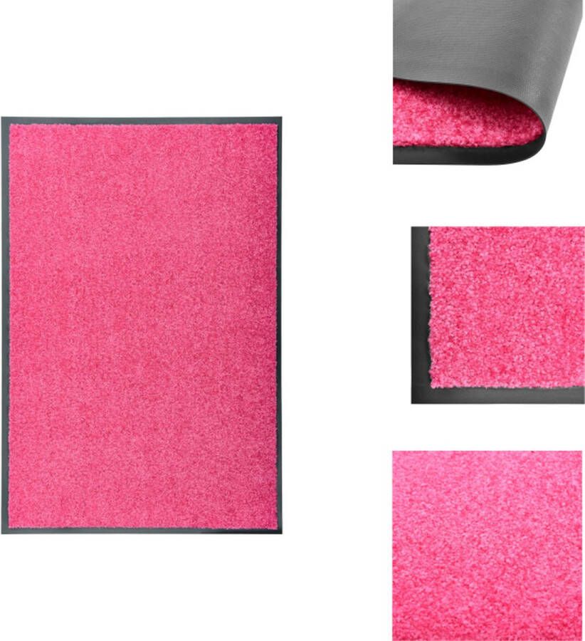 VidaXL Roze Deurmat 90 x 60 cm Anti-slip PVC Onderkant Deurmat