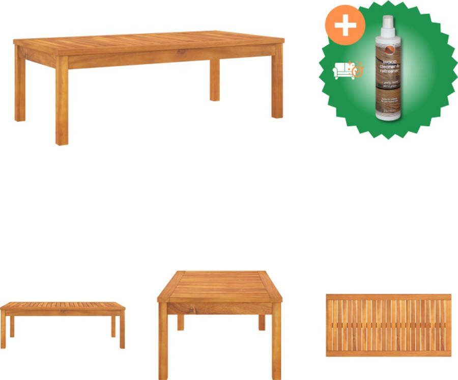 VidaXL Houten Salontafel Acaciahout 100x50x33 cm Gelat Tafelblad Tuinbank Inclusief Houtreiniger en verfrisser