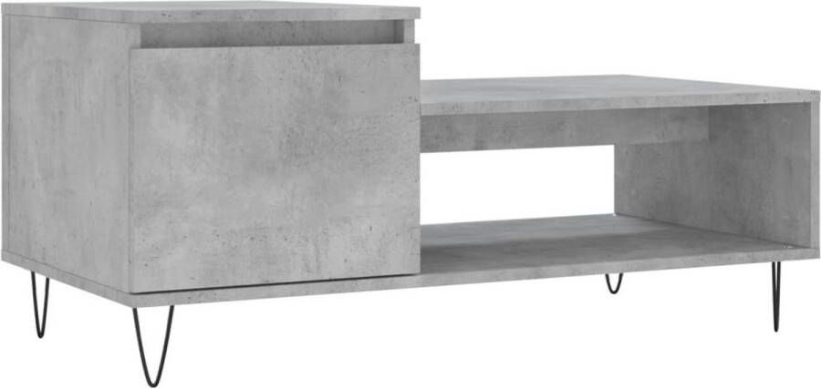 VidaXL Salontafel 100x50x45 cm bewerkt hout betongrijs
