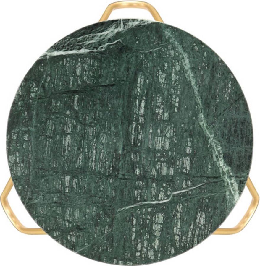 VidaXL Salontafel 40x40x40 cm echt steen met marmeren textuur groen
