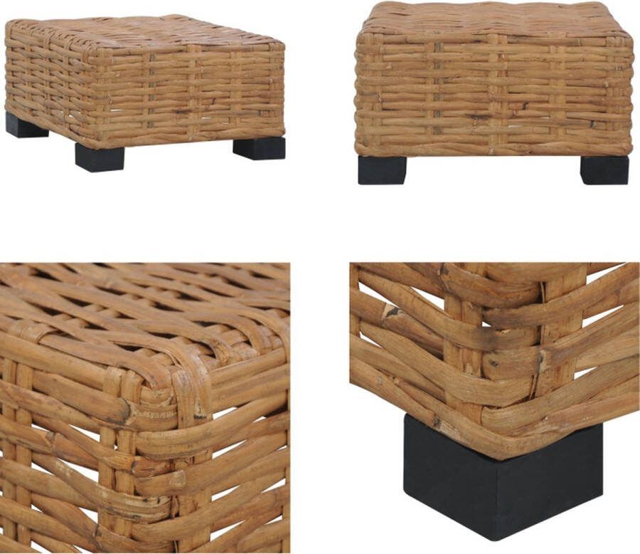 VidaXL Salontafel 47x47x28 cm natuurlijk rattan Salontafel Salontafels Koffietafel Koffietafels