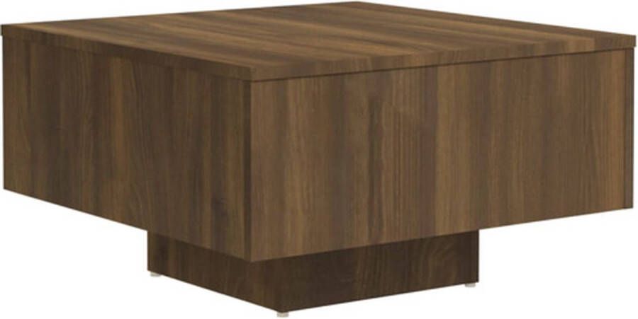 vidaXL Salontafel 60x60x31.5 cm bewerkt hout bruineikenkleurig