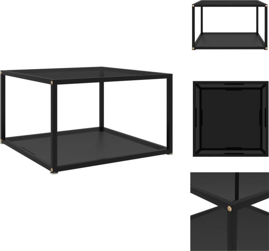 VidaXL Salontafel 60x60x35 cm Glas en Staal Zwarte Kleur Tafel
