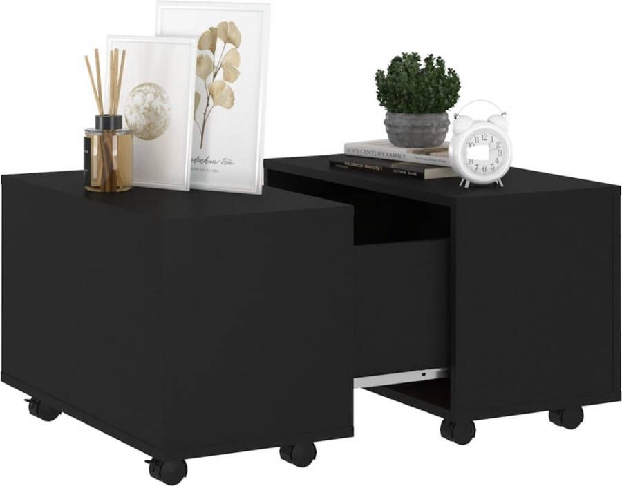 VidaXL Salontafel 60x60x38 cm bewerkt hour zwart