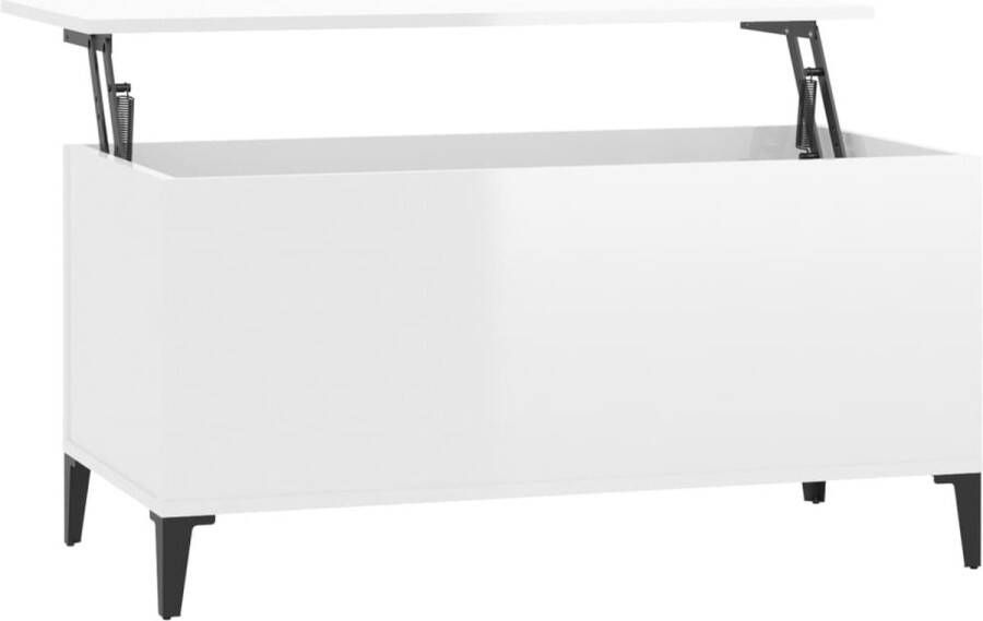 VidaXL -Salontafel-90x44 5x45-cm-bewerkt-hout-hoogglans-wit