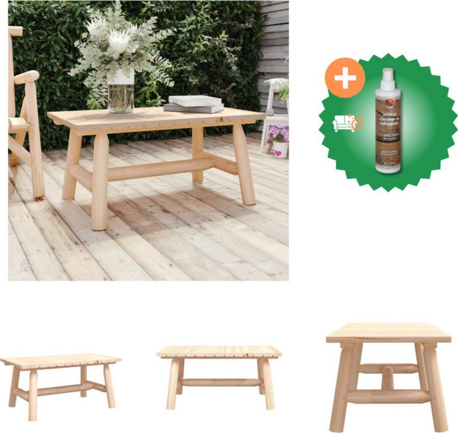 VidaXL Salontafel Houten 90 x 50 x 41 cm Massief vurenhout Tuinbank Inclusief Houtreiniger en verfrisser