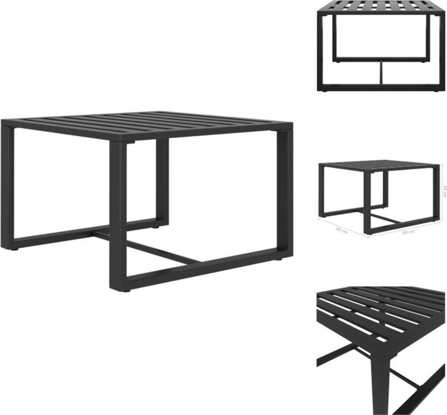 VidaXL Salontafel Aluminium 60 x 60 x 38 cm Antraciet Tuinbank