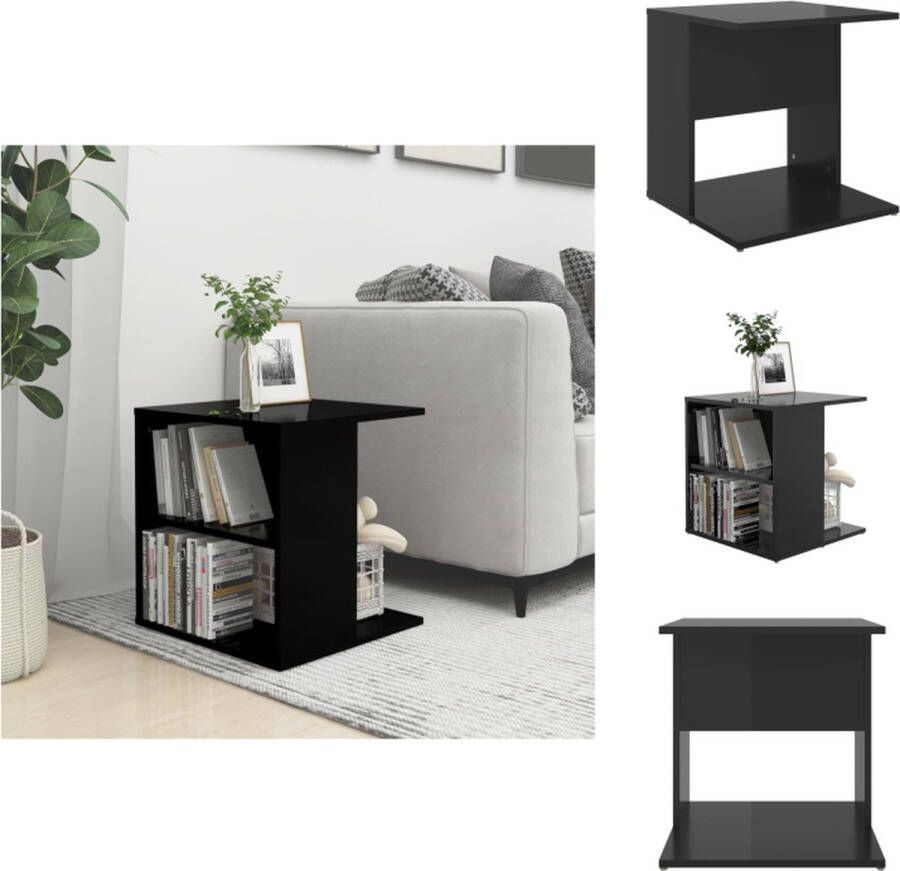 VidaXL Salontafel Basic 45 x 45 x 48 cm Hoogglans zwart Tafel