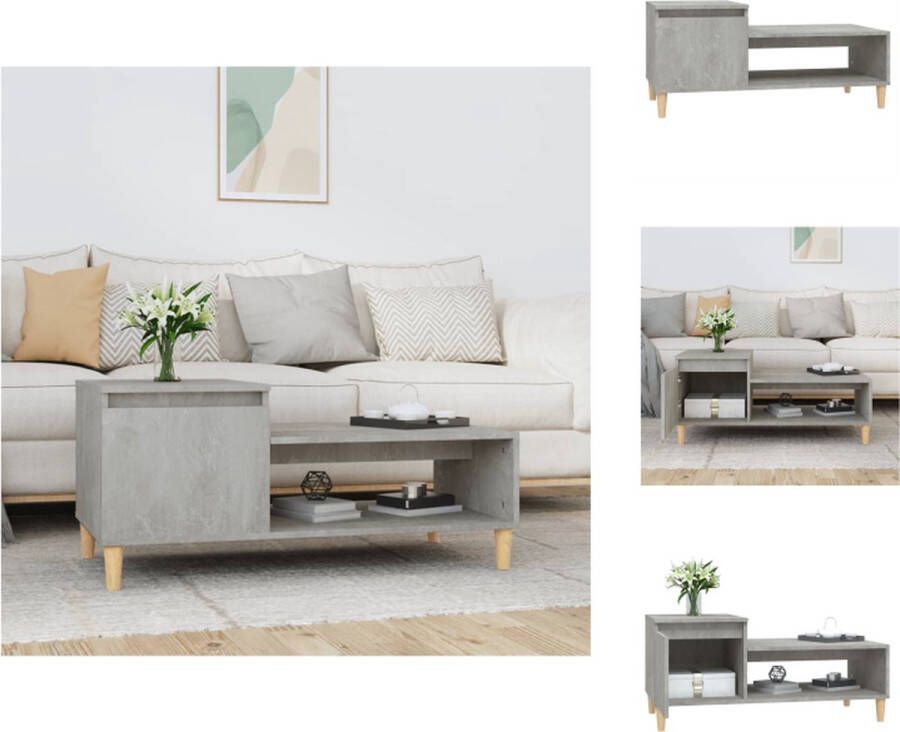 VidaXL Salontafel Betongrijs 100 x 50 x 45 cm Duurzaam bewerkt hout Tafel