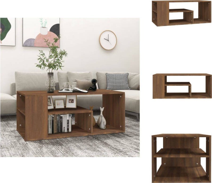 VidaXL Salontafel Bijzettafel 100 x 50 x 40 cm Bruineiken Tafel