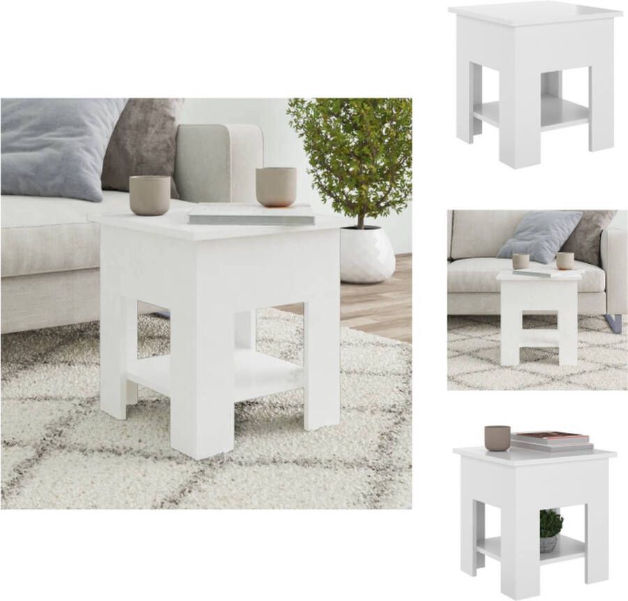 VidaXL Salontafel Bijzettafel met Opbergschap 40 x 40 x 42 cm Grijs Sonoma Eiken Tafel