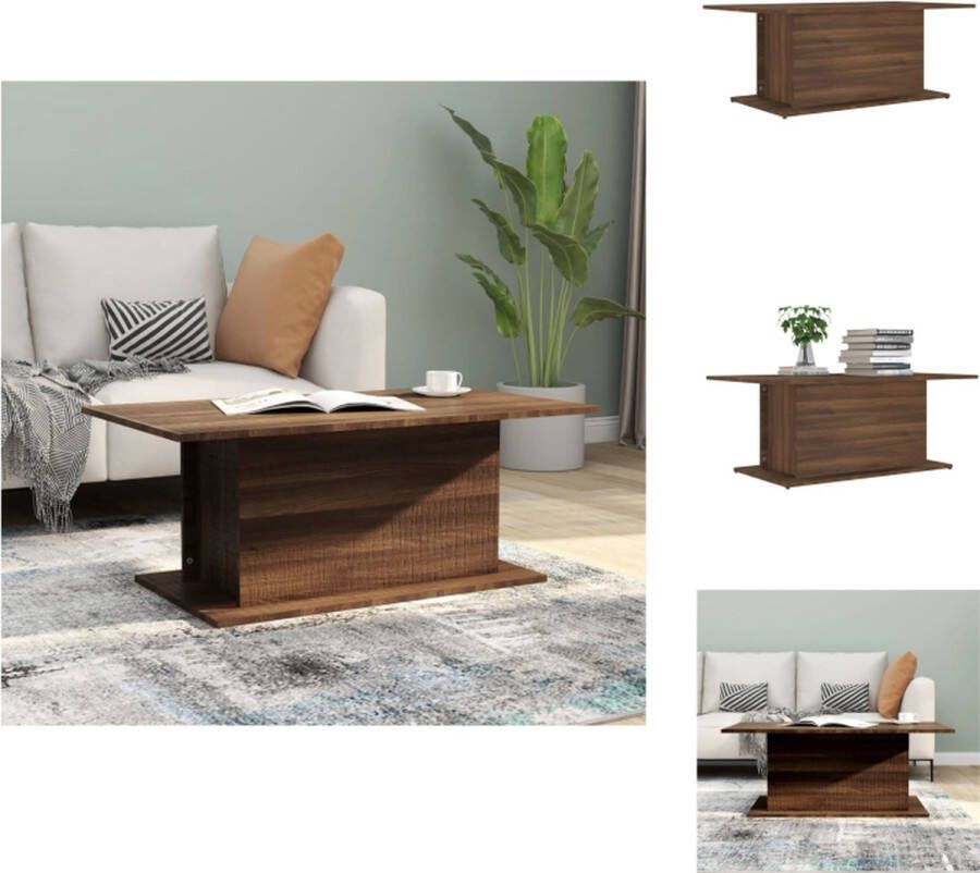 VidaXL Salontafel Bruineiken 102x55.5x40 cm Stevig tafelblad Montage vereist Tafel