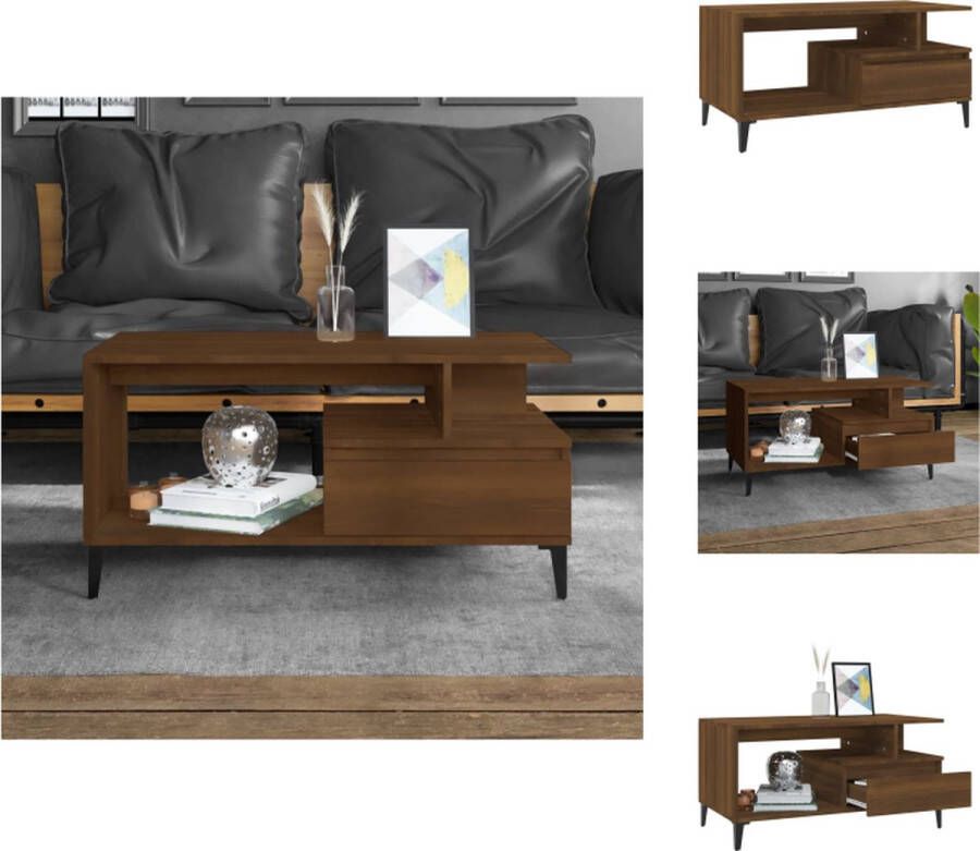 VidaXL Salontafel Bruineiken Bijzettafel 90 x 49 x 45 cm Duurzaam materiaal stabiel frame Tafel
