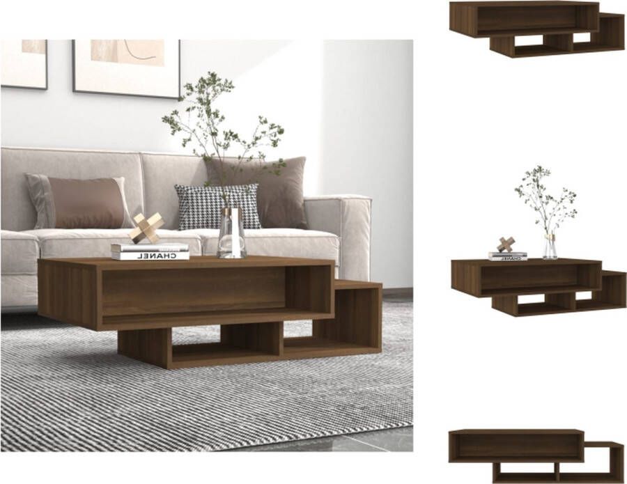 VidaXL Salontafel Bruineiken Hout 105 x 55 x 32 cm Opbergruimte Tafel