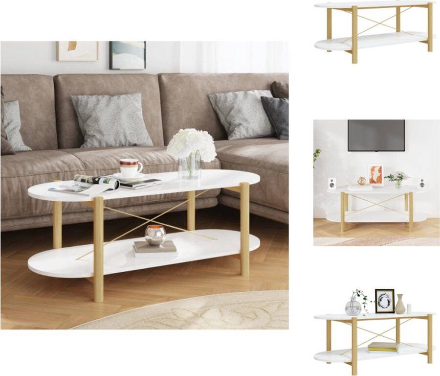 VidaXL Salontafel Classic s Bijzettafel 110 x 48 x 40 cm Wit Tafel