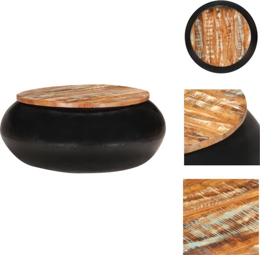 VidaXL Salontafel Gerecycled Hout IJzer 68 x 68 x 30 cm Tafel