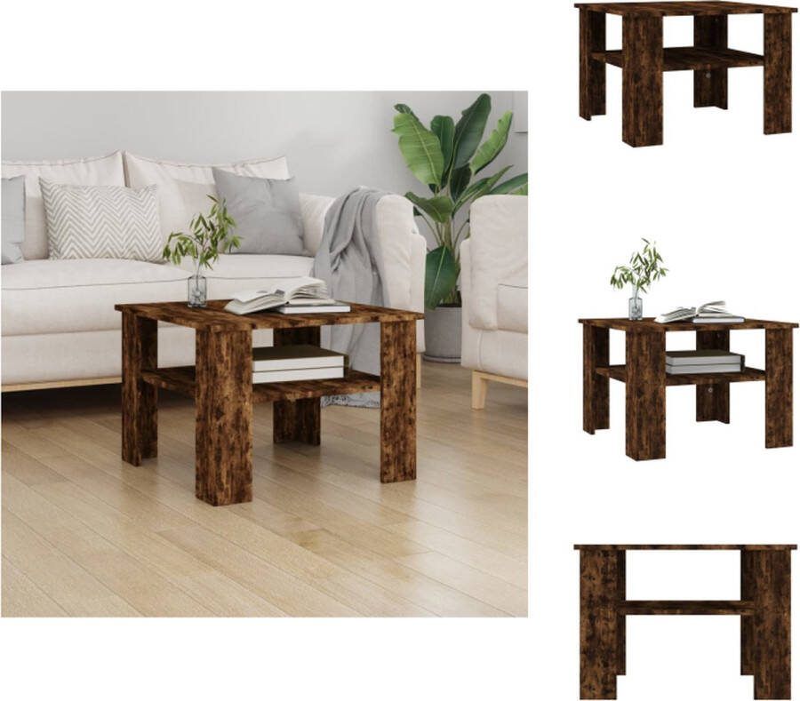 VidaXL Salontafel Gerookt Eiken 60 x 60 x 42 cm Bewerkt Hout Tafel
