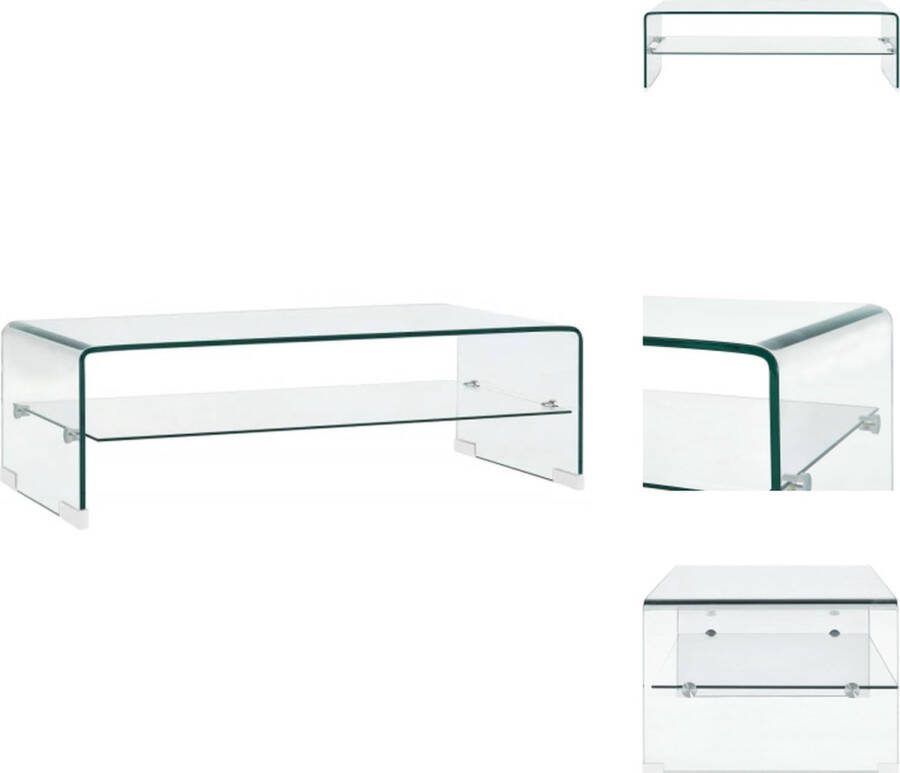 VidaXL Salontafel Glas 98 x 45 x 31 cm Transparant Gehard veiligheidsglas Tafel