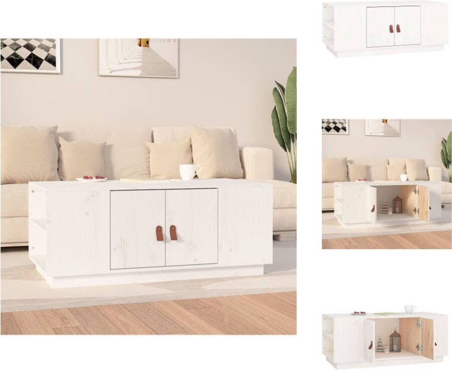 VidaXL Salontafel Grenenhout 100 x 50 x 41 cm Wit Tafel