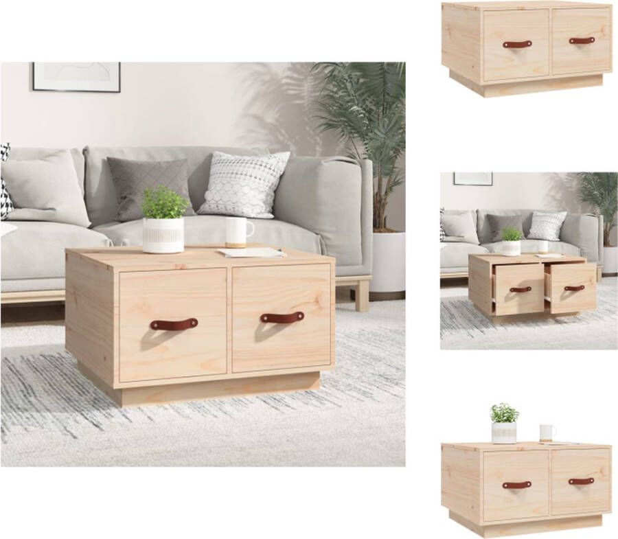 VidaXL Salontafel Grenenhout 60 x 53 x 35 cm Met 2 lades Tafel