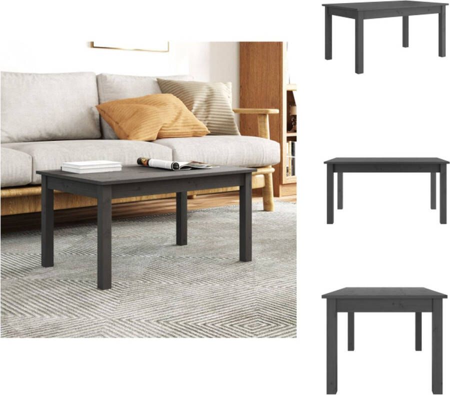 VidaXL Salontafel Grenenhout 80 x 50 x 40 cm Grijs Tafel
