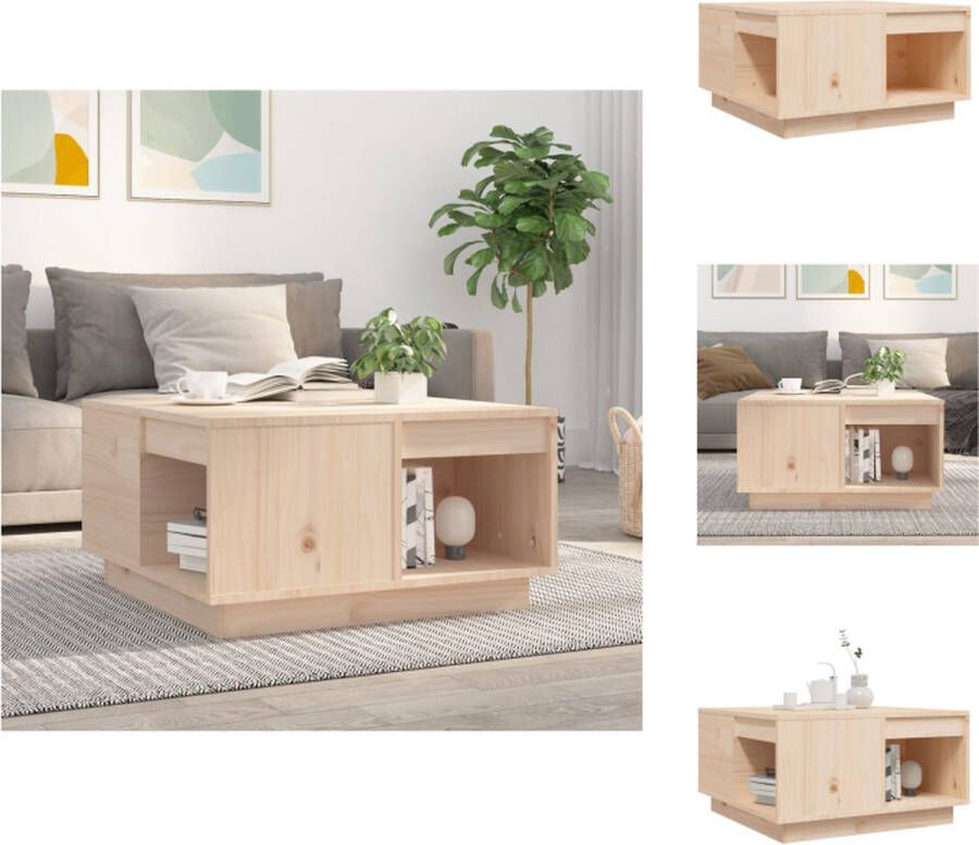 VidaXL Salontafel Grenenhout Bijzettafel 60 x 61 x 32.5 cm Rustieke uitstraling Tafel