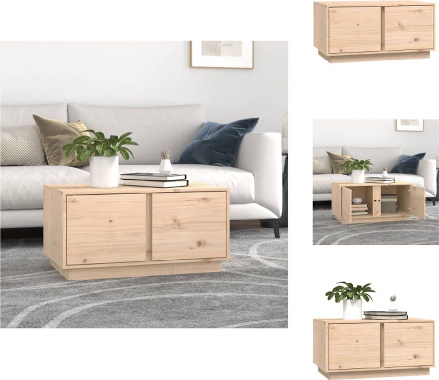 VidaXL Salontafel Grenenhout Bijzettafel met Opbergruimte 80 x 50 x 40 cm Rustieke Uitstraling Tafel