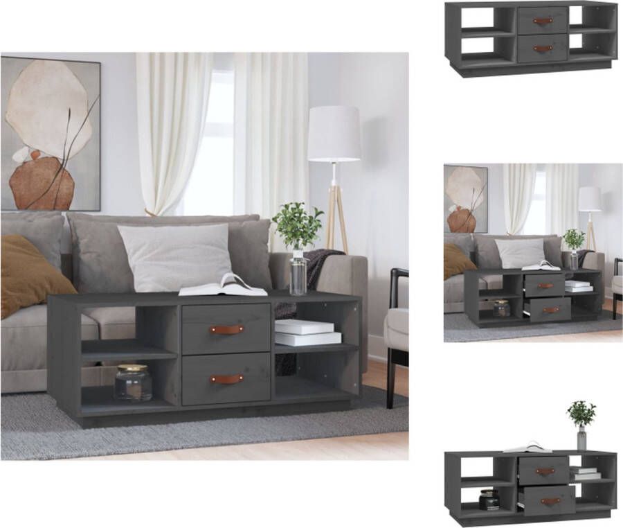 VidaXL Salontafel Grenenhout Grijs 100 x 50 x 41 cm Tafel