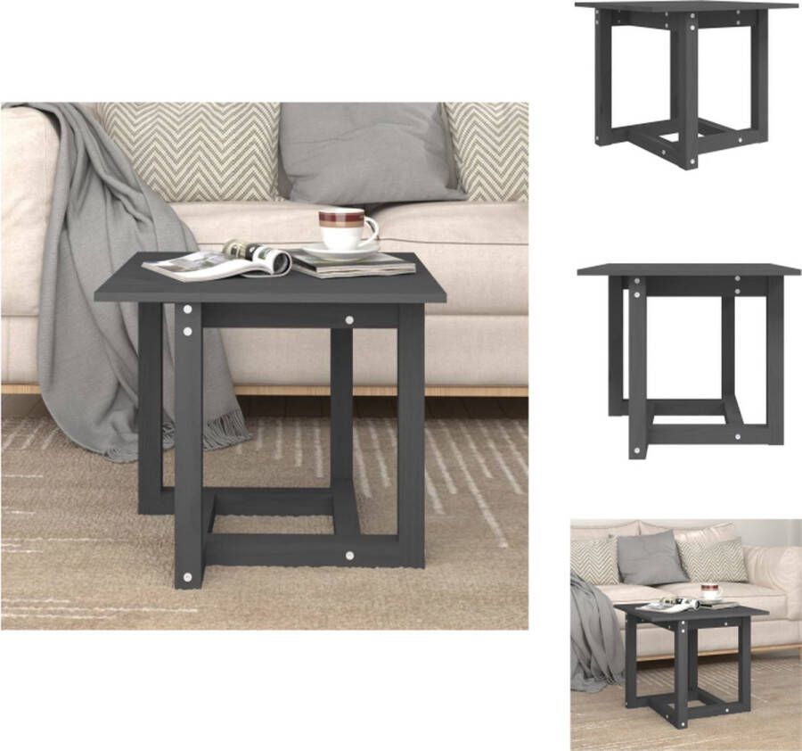 VidaXL Salontafel Grenenhout Grijs 50x50x45cm Rustieke uitstraling Tafel