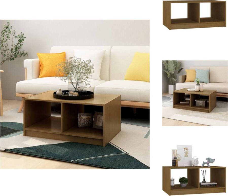 VidaXL Salontafel Grenenhout Houten Tafel 75 x 50 x 33.5 cm Honingbruin Tafel