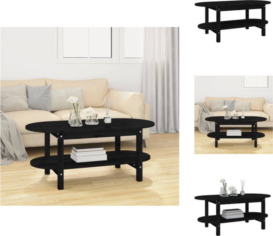 VidaXL Salontafel Grenenhout Klassiek 110 x 55 x 45 cm Zwart Tafel