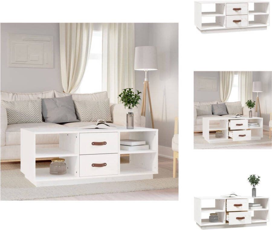 VidaXL Salontafel Grenenhout Wit 100x50x41 cm Tafel