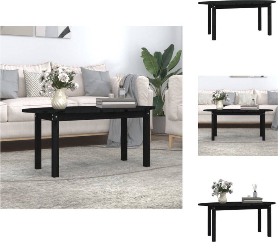 VidaXL Salontafel Grenenhout Zwart 110x55x45cm Klassieke uitstraling Tafel