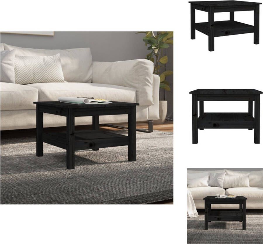 VidaXL Salontafel Grenenhout Zwart 55x55x40cm Met Schap Tafel