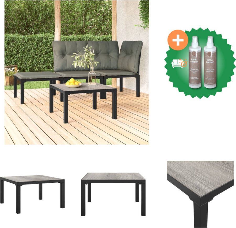 VidaXL Salontafel Grijs 55 x 55 x 31 cm Gepoedercoat staal Tuinbank Inclusief Onderhoudsset