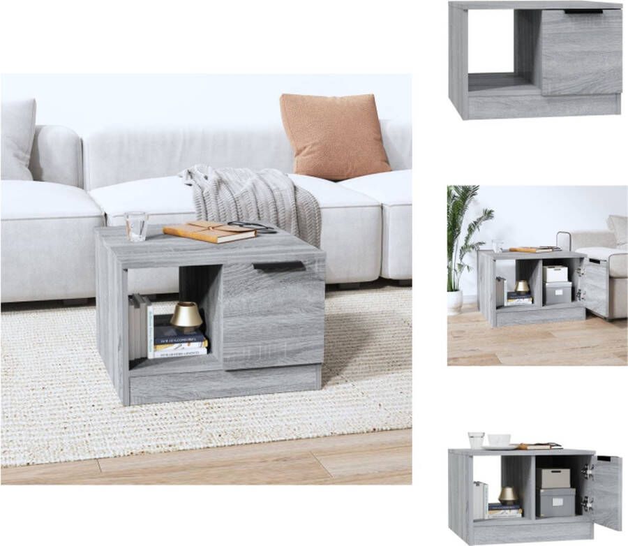 VidaXL Salontafel Grijs Sonoma Eiken 50x50x36 cm Opbergruimte Decoratieve Display Montage Vereist Tafel