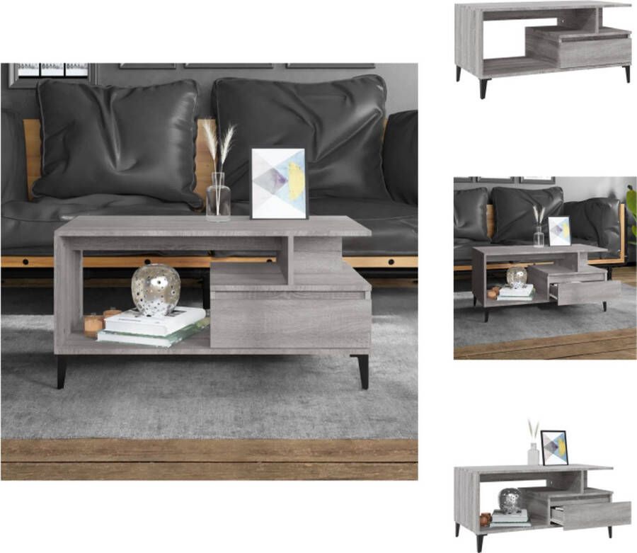 VidaXL Salontafel Grijs Sonoma Eiken 90 x 49 x 45 cm Tafel
