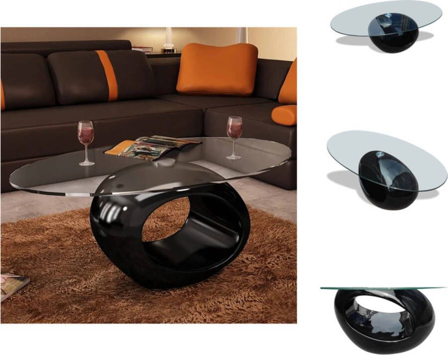 VidaXL Salontafel Hoogglans Veiligheidsglas 115x65x40 cm Tafel
